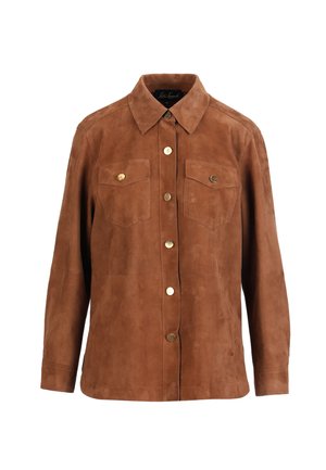 VARENNE - Usnjena jakna - tabacco