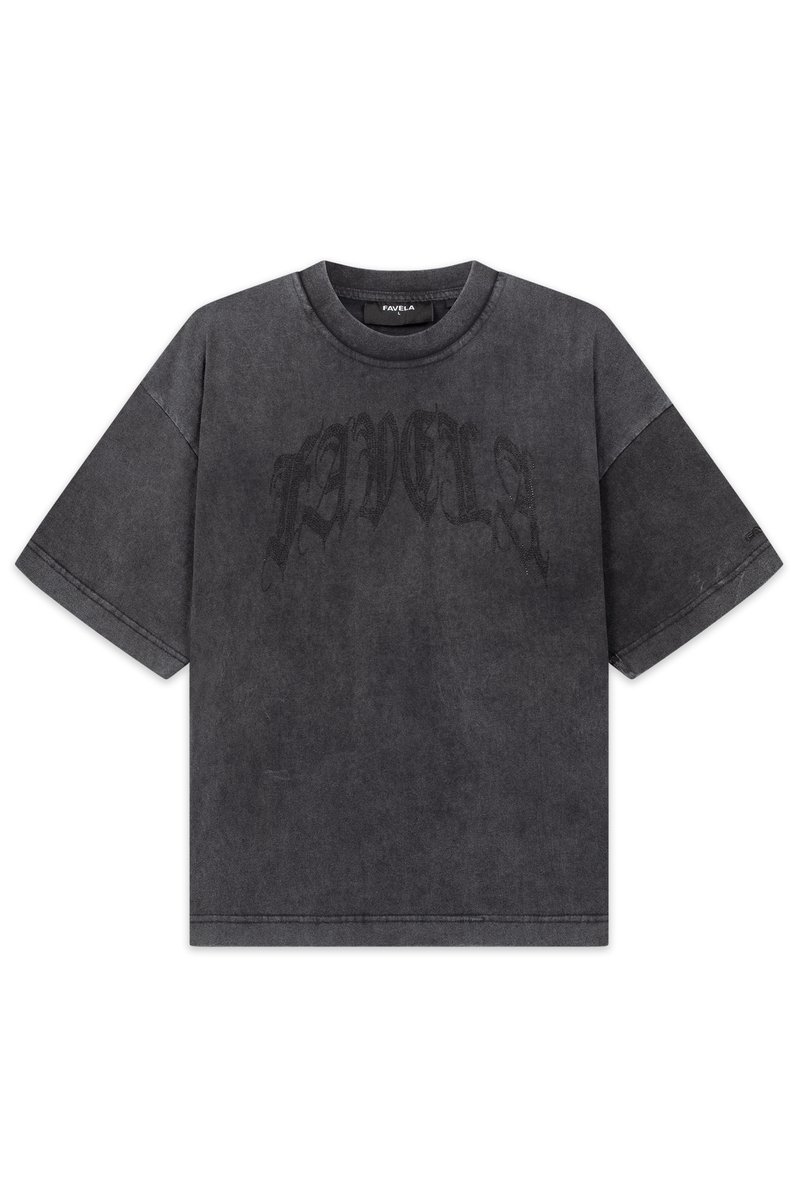 FAVELA T-shirt print zwart