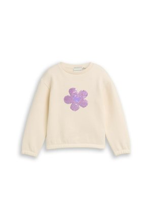 CROPPED MIT WENDEPAILLETTEN - Sweatshirt - dove white