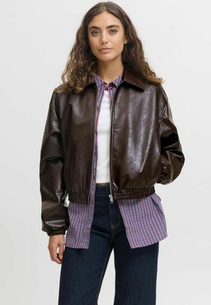 Imitatieleren jas - seal brown
