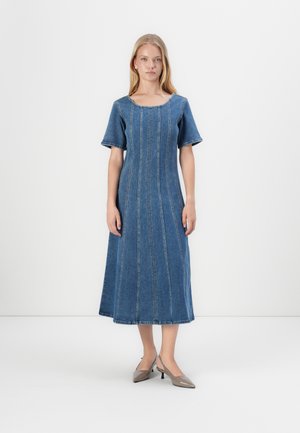 Object OBJLORAY LONG DRESS - Day dress - medium blue denim