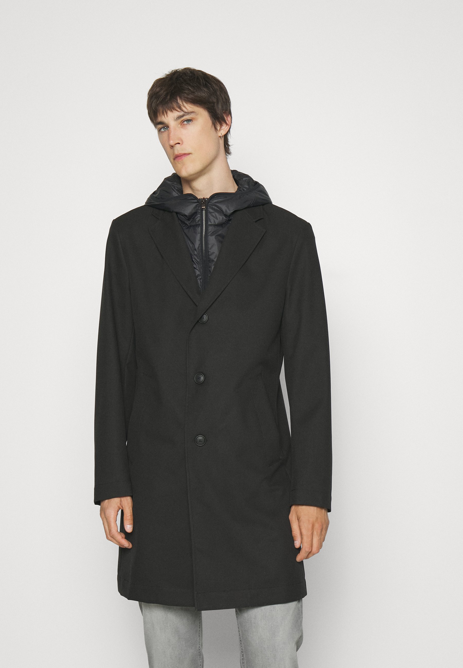 BOSS HYDE HOOD - Short coat - black - Zalando.ie