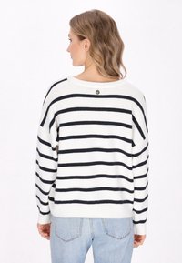 DreiMaster Trui - offwhite navy stripe
