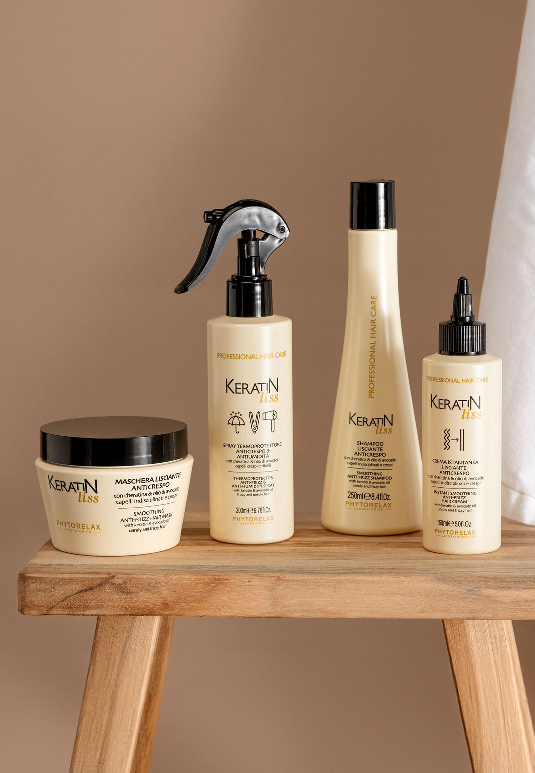 Phytorelax Keratin Anti-Frizz Haarpflege 150 Ml – Repariert Geschädigtes Haar