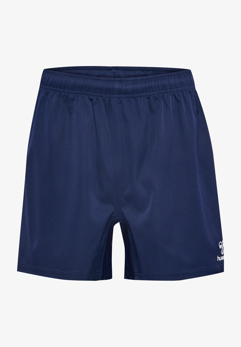 Marinblå sportshorts i ett smidigt, lätt material med resår i midjan. Har en diskret logotyp i nedersta högra hörnet.