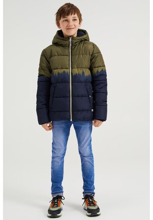 Winter jacket - mottled green, dark blue