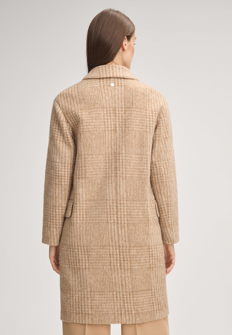Cappotto Lungo A Scacchi Senza Maniche Da Donna | Gilet Elegante Con Cintura | Lana Mista | Autunno Inverno