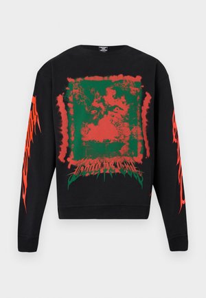 Nike Sportswear, CREW - Sweatshirt - black/bright crimson/safety orange