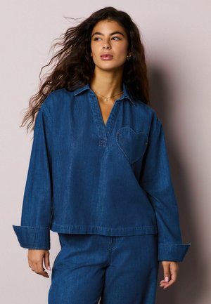 TALL FIT - HEART POCKET DETAIL OVERHEAD  - Blouse - mid blue