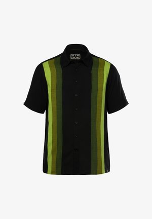 STHUGE, STRIPED SHIRT, HALF SLEEVE, KENT COLLAR, BOXY FIT, UP TO 8 XL - Overhemd - black
