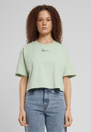 SMALL SIGNATURE ESSENTIAL CROP TEE - Majica kratkih rukava s printom - light mint