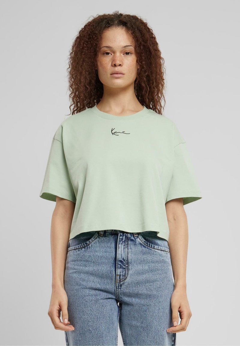 Karl Kani - SMALL SIGNATURE ESSENTIAL CROP TEE - T-Shirt print - light mint, Vergrößern