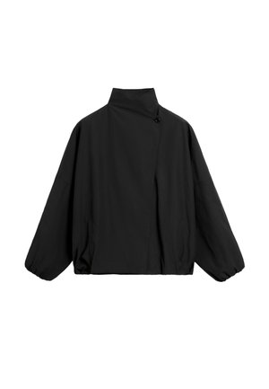 Massimo Dutti, COTTON BLEND TECHNICAL JACKET WITH SIDE BUTTON - Let jakke / Sommerjakker - black