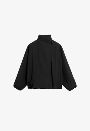 Massimo Dutti, COTTON BLEND TECHNICAL JACKET WITH SIDE BUTTON - Let jakke / Sommerjakker - black