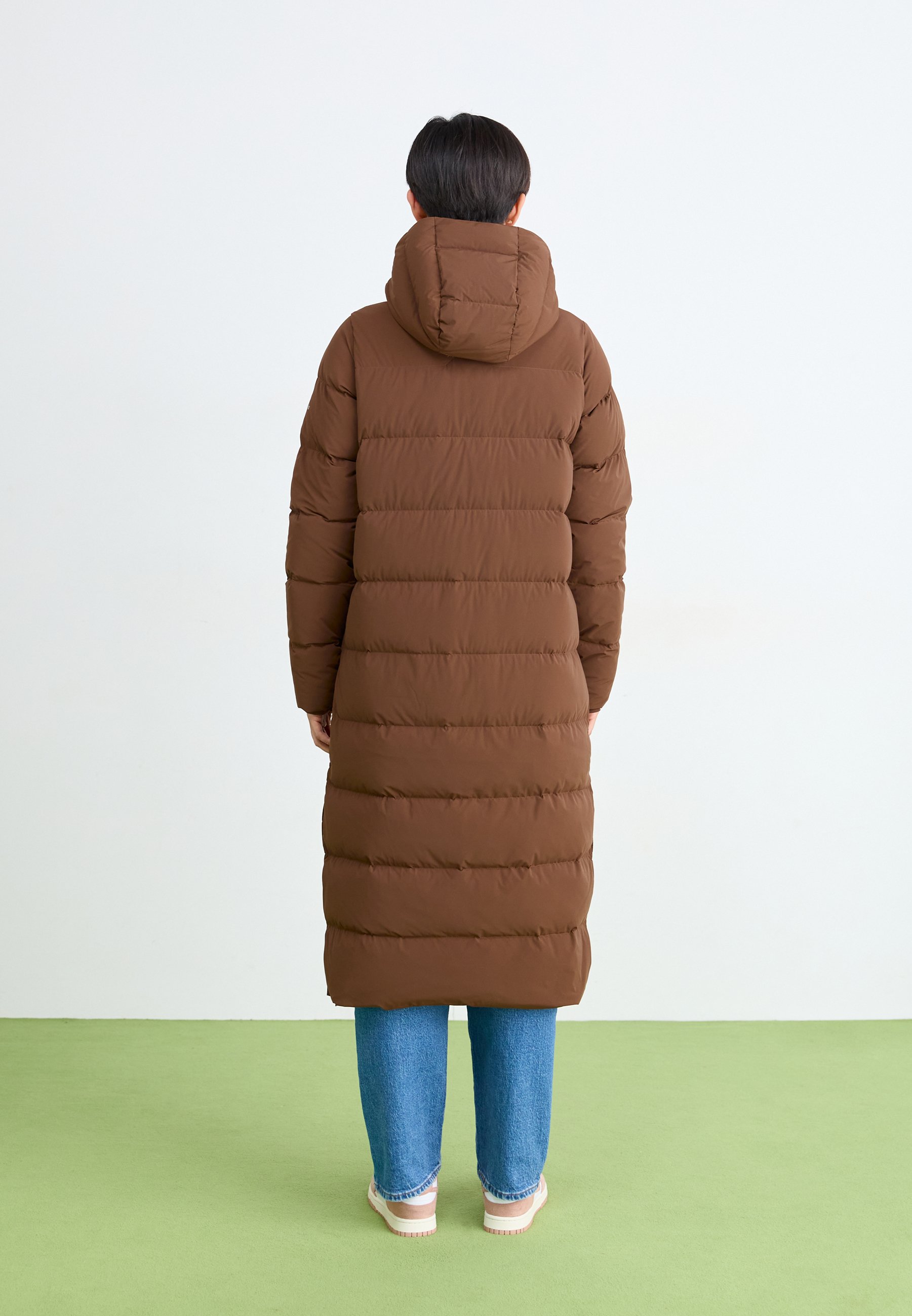 Columbia AMAZE PUFF™ LONG HOODED - Down coat - tobacco/brown