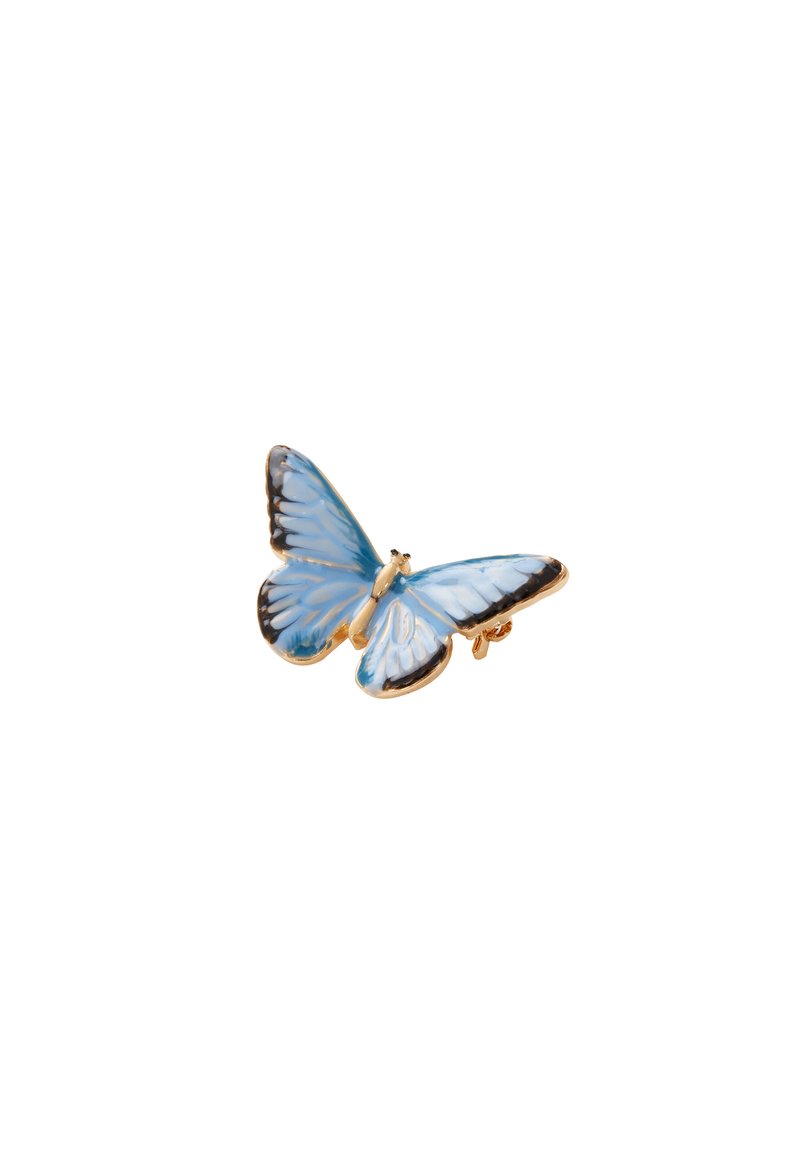 Spilla A Forma Di Farfalla Blu - Accessorio Moda Minimal In Plastica - 2