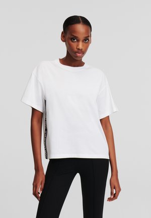 KARL LAGERFELD LOGO TAPE - T-Shirt print - white