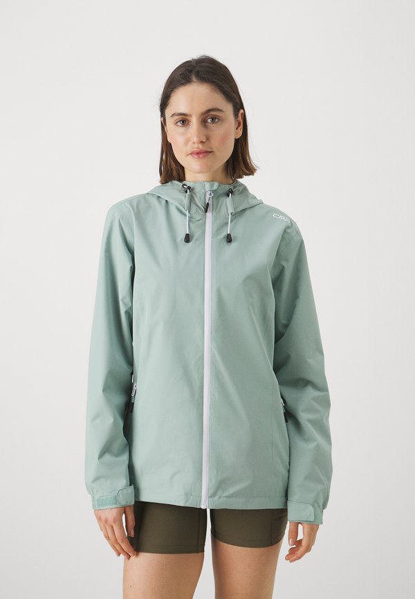WOMAN JACKET FIX HOOD - Hardshell jacket - jade