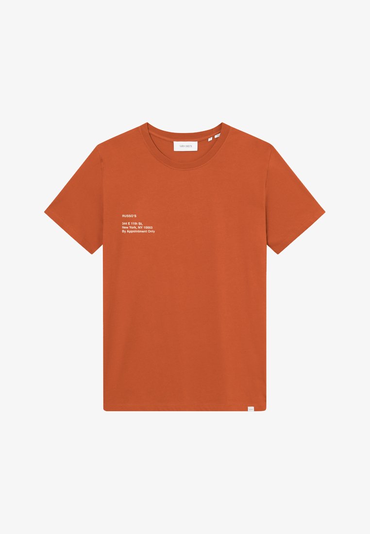 Les Deux NEIGHBORHOOD - Triko s potiskem - terracotta/ivory