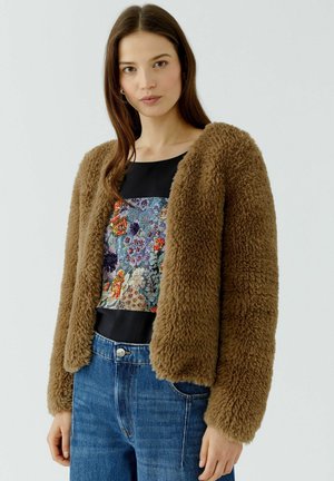 Oui, STRICKJACKE - Winter jacket - brown