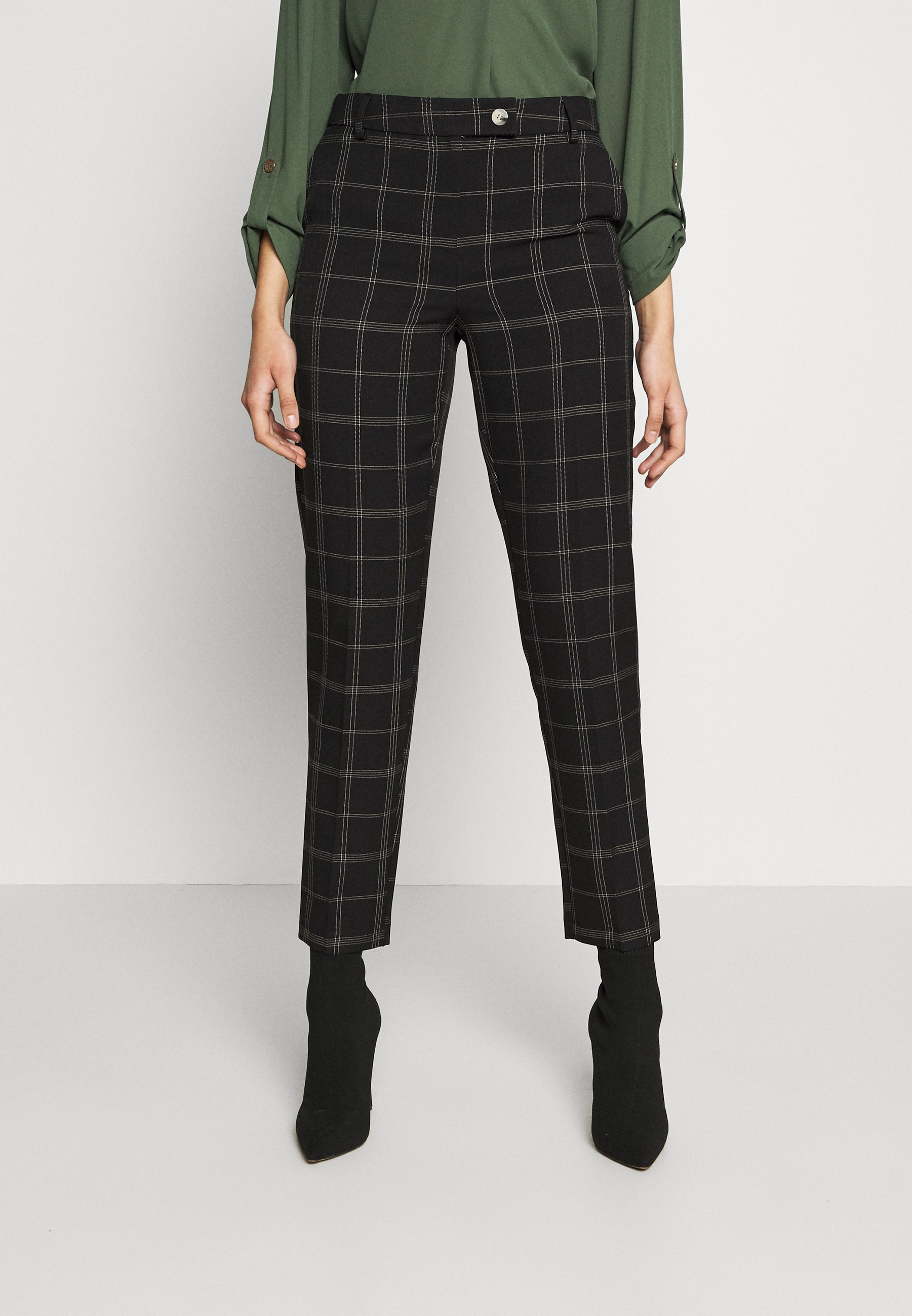 Dorothy Perkins Tall TALL EDIT GRID CHECK ANKLE GRAZER Dorothy Perkins Maternity MATERNITY GRID CHECK ANKLE GRAZER - Bukse - black