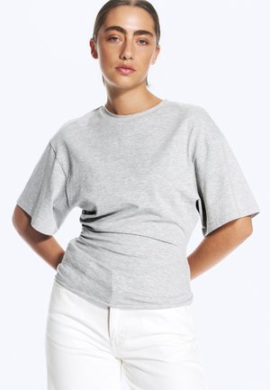 Weekday, SHARON DRAPED - Βασικό μπλουζάκι - grey melange