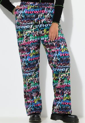 GERADE, WRITING-MUSTER - Pantalon classique - black