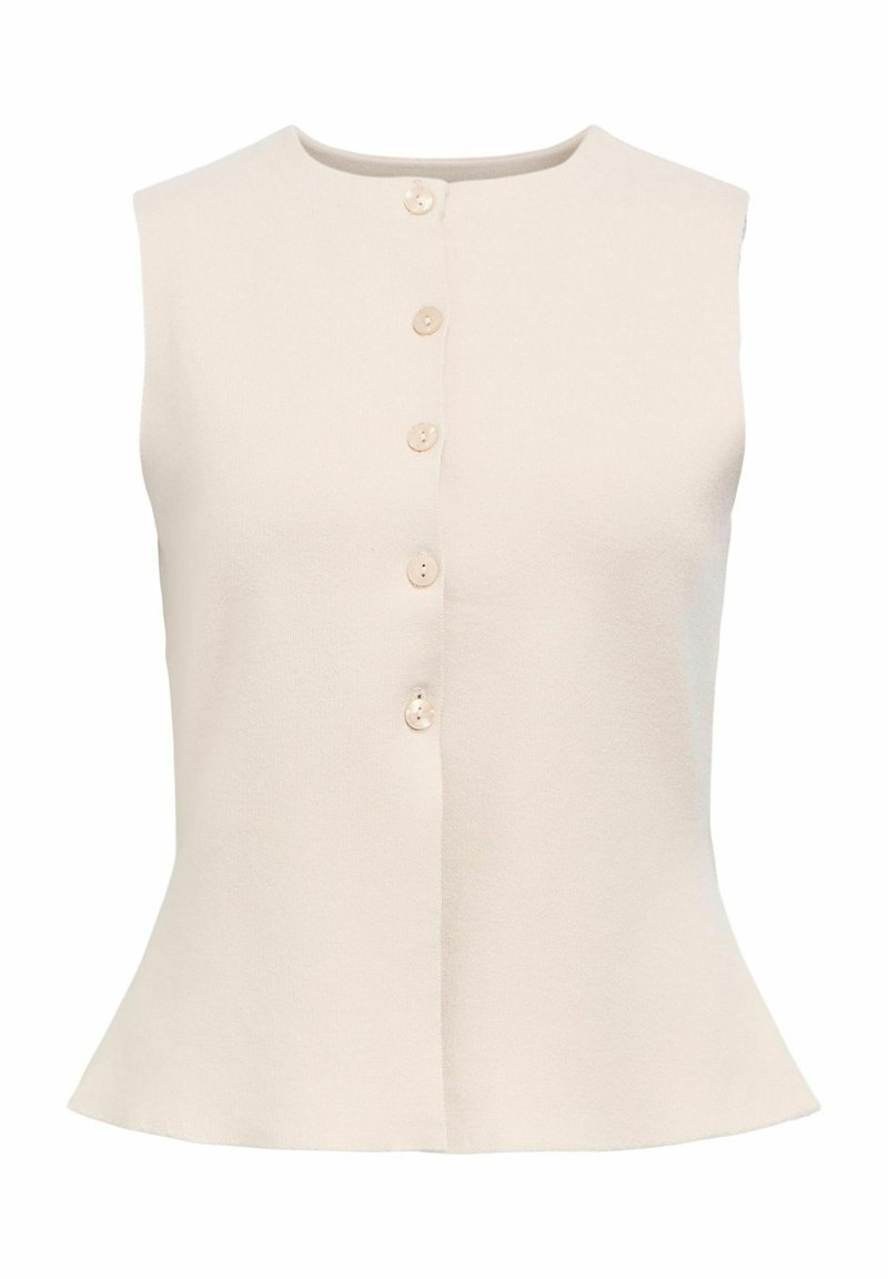 Object Knitted - Vest - silver gray/beige - Zalando.dk