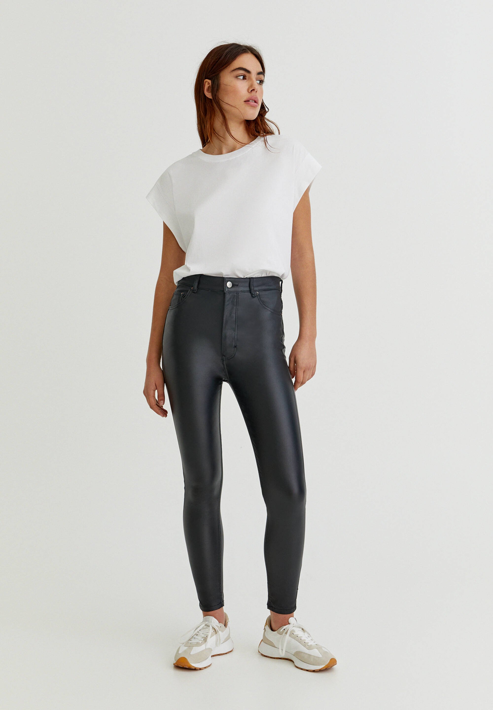 PULL\u0026BEAR High waist coated trousers 