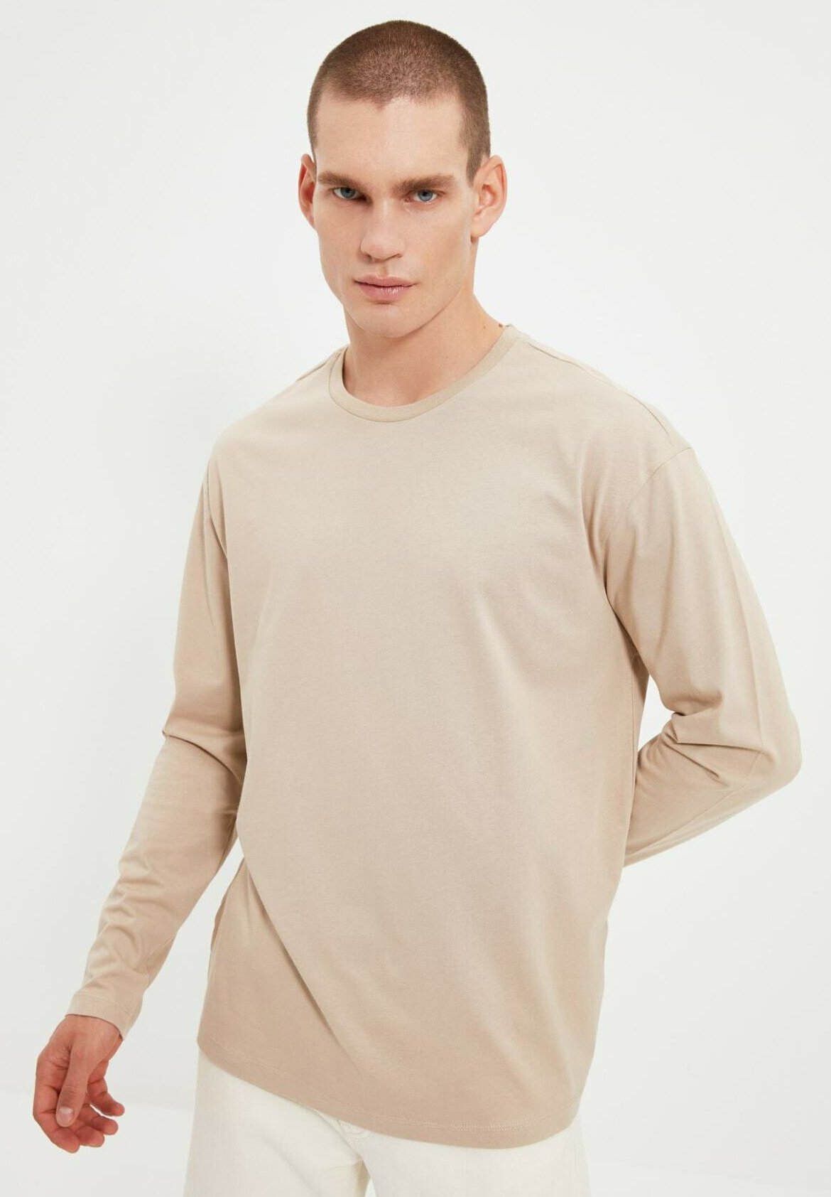 Beige Longsleeves heren online kopen 