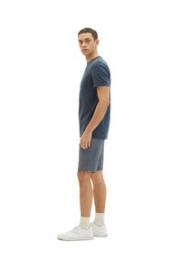 TOM TAILOR Shorts - blueish grey diamond structure