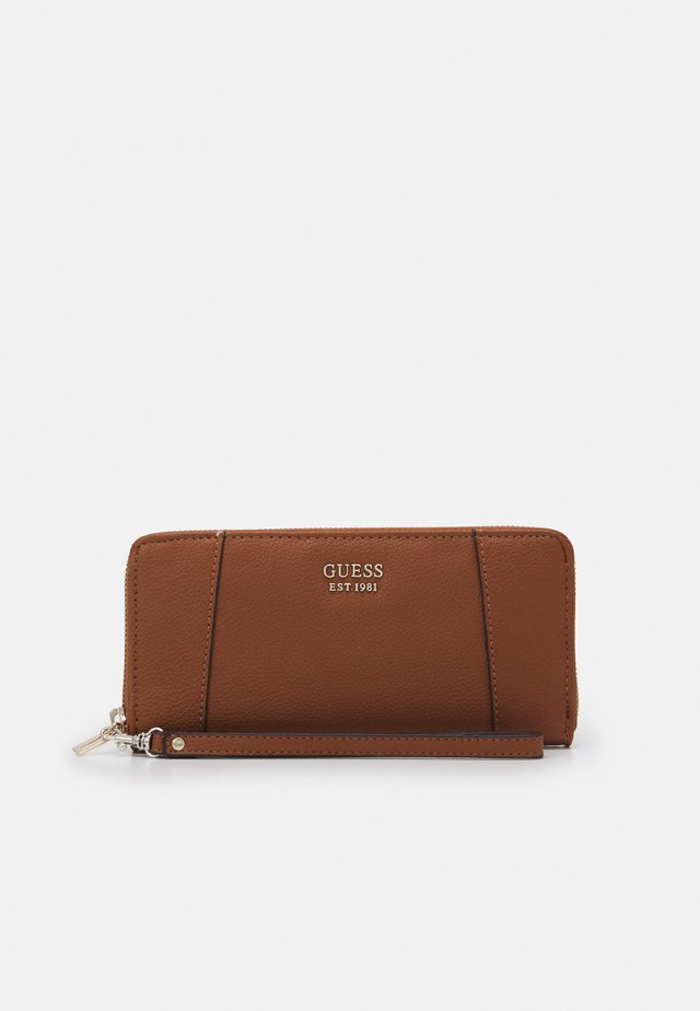 Portefeuille Wristlet Femme No Boundaries – Doré, Côté Transparent, Fermeture Zip, Neuf