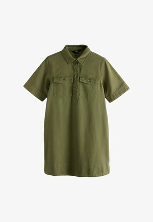 Next, PETITE FIT - UTILITY SHIRT MINI DRESS . - Denim dress - washed sage green