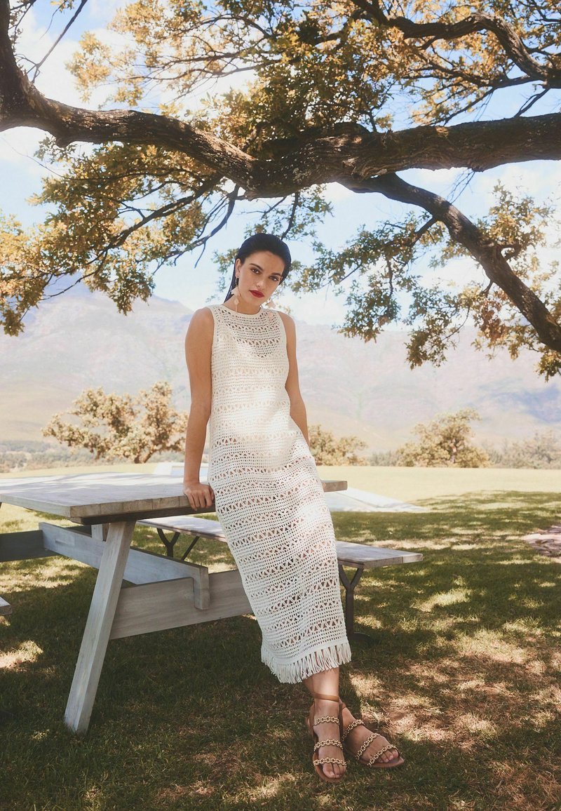 Next FRINGE MIDI SLEEVELESS REGULAR FIT - Maxikjoler - white