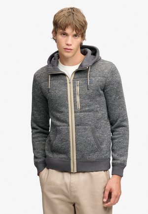 Superdry & Co, SUPERDRY STORM FLEECE ZIP HOODIE.. - Sweatjacke - storm charcoal grey slub