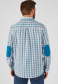 Robe Chemise à Carreaux Maison Scotch Taille 38 - Poches Et Coudières Cuir - Occasion Très Bon état