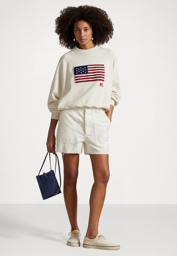 COTTON REVERSE SATEEN FLAT FRONT - Shorts - ecru4