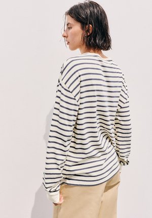 PULL&BEAR, OVERSIZE STRIPED LONG SLEEVE - T-SHIRT - T-shirt à manches longues - light yellow