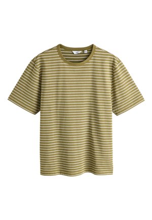 Next, REGULAR FIT - HORIZONTAL STRIPE - T-Shirt print - green olive