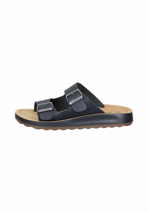 Pantolette flach - schwarz