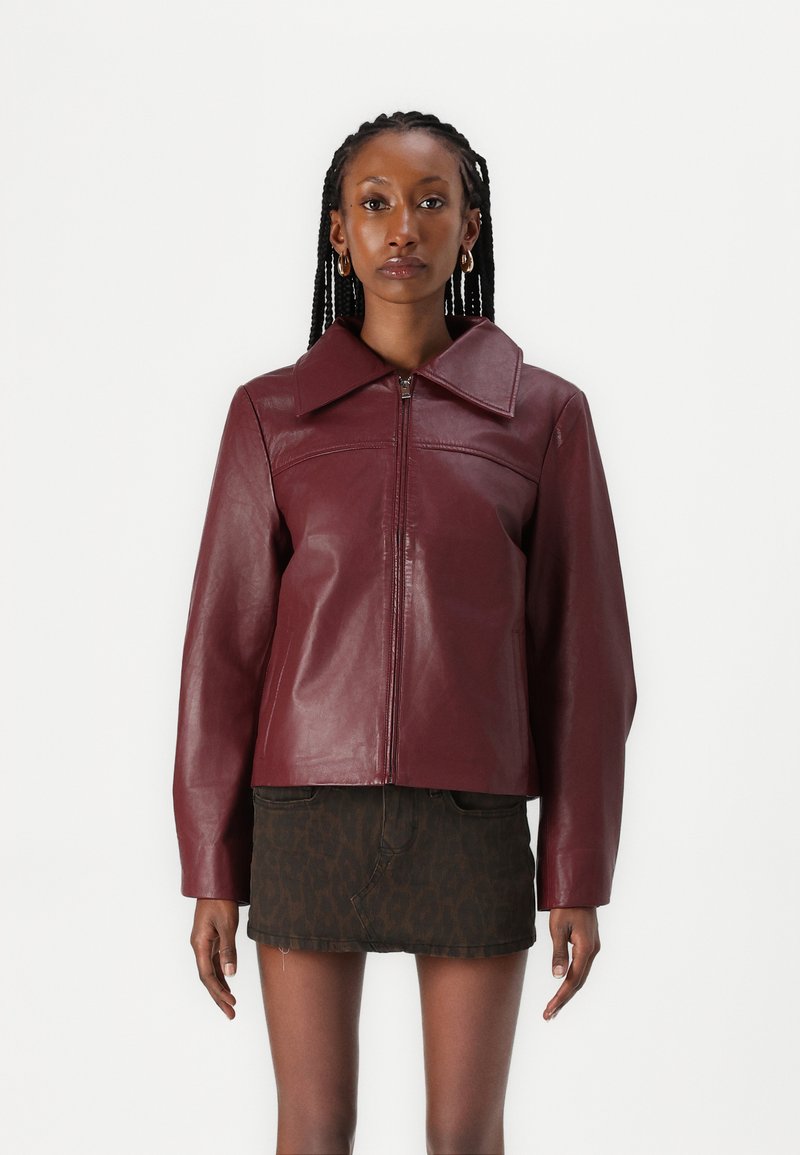 Selected Femme SLFBEA JACKET - Jachetă piele - zinfandel