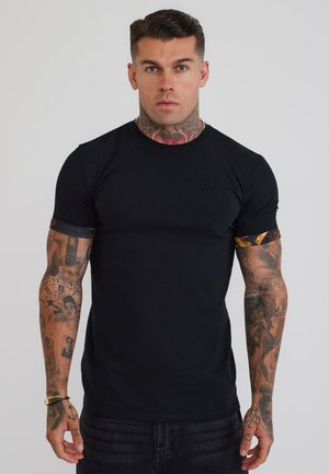 SIKSILK, ROLL SLEEVE T-SHIRT. - T-shirt print - black