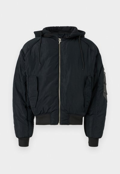 HOODED PUFFED JACKET - Blouson Bomber - black