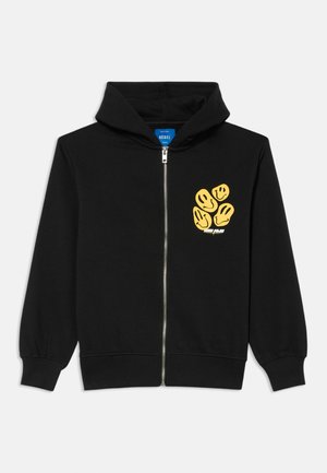 DAMIEN ZIP BOXY FIT - Užtrauktuku užsegamas treningas - black