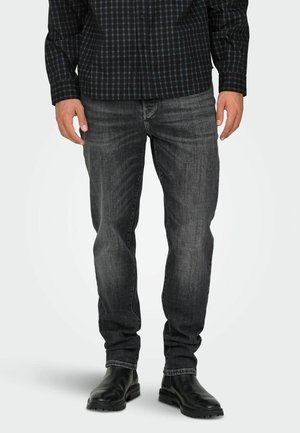 YOKE MID RISE VERJÜNGT  - Jean droit - black denim