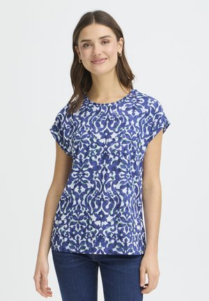 SEEN - Trükipildiga T-särk - boho bloom navy green