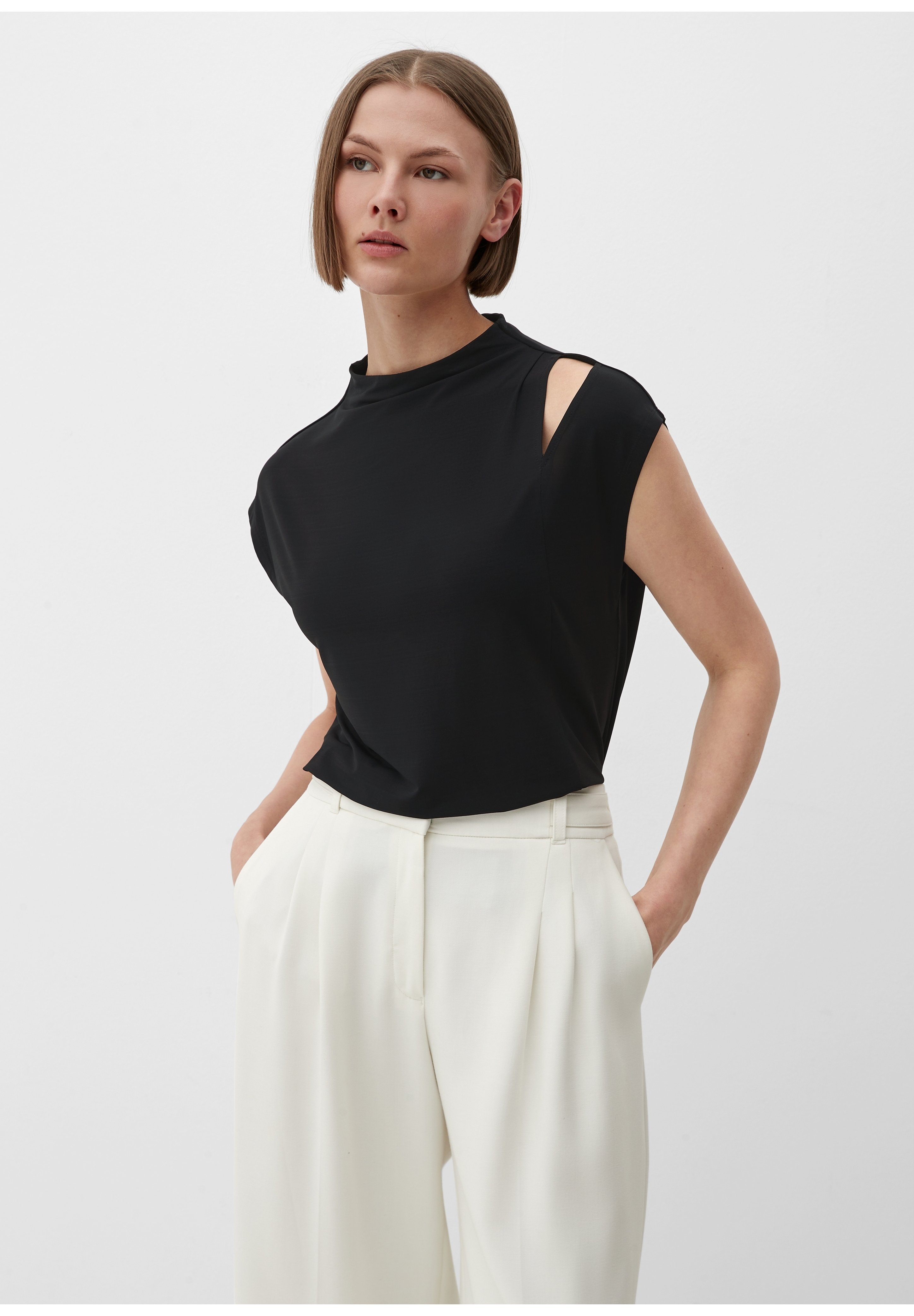 S.Oliver BLACK LABEL T-Shirt Donna - Basic Giromanica, Cotone Morbido, Girocollo, Maniche Corte