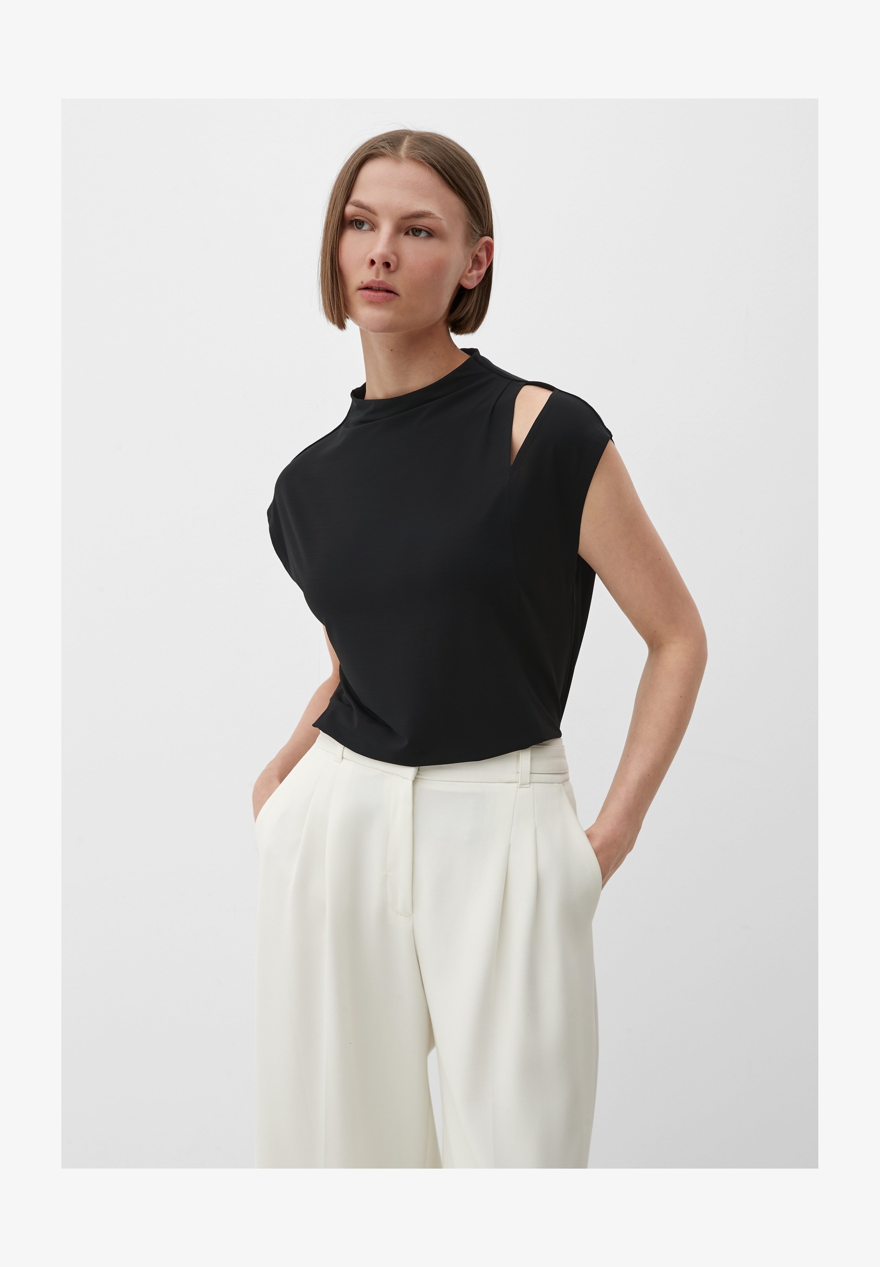 S.Oliver BLACK LABEL T-Shirt Donna - Basic Giromanica, Cotone Morbido, Girocollo, Maniche Corte