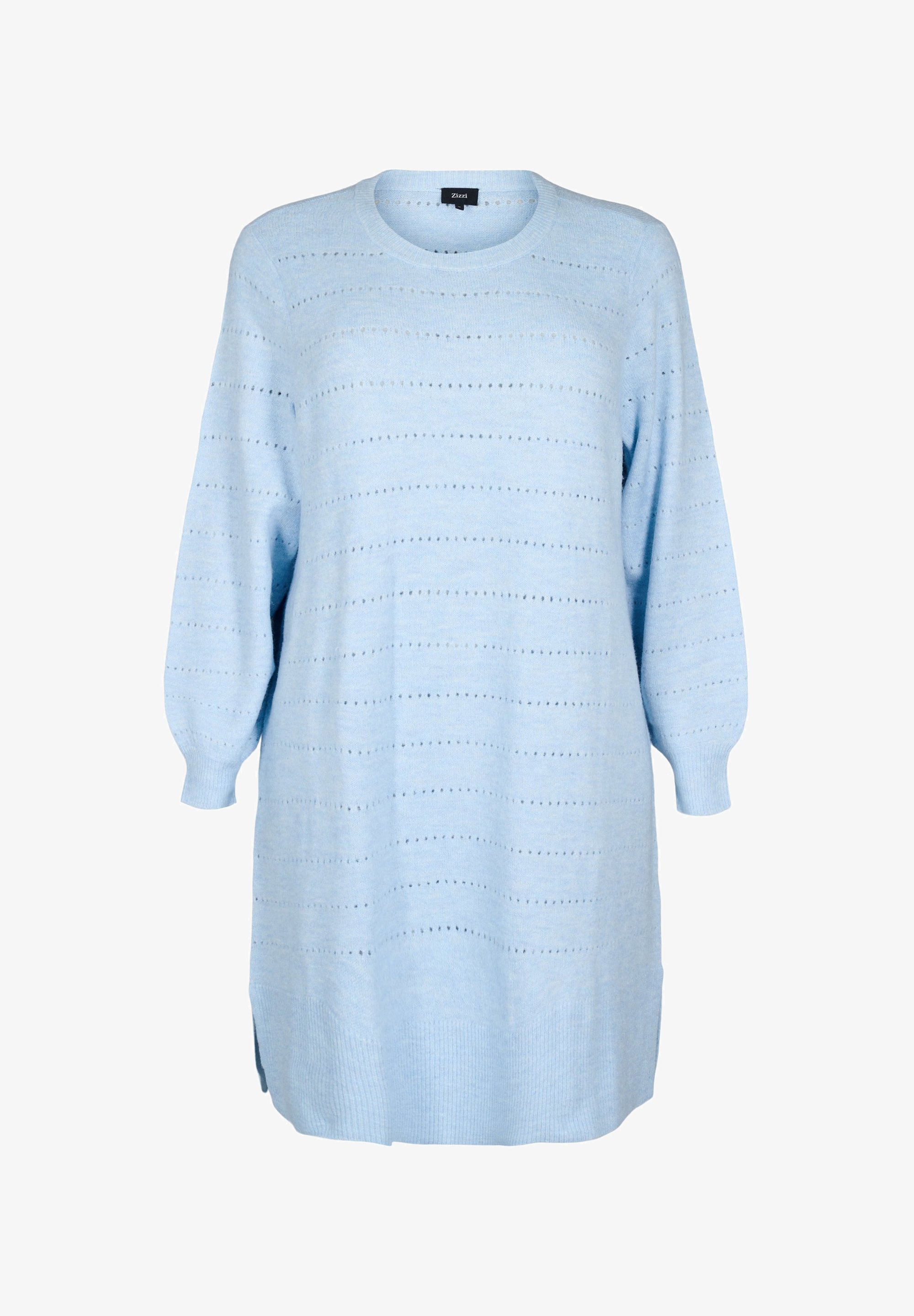 Zizzi MIT SCHLITZEN UND LOCHMUSTER - Jumper dress - cashmere blue mel/mottled light blue - Zalando.ie Zizzi MIT SCHLITZEN UND LOCHMUSTER - Jumper dress - cashmere blue mel/mottled light blue - Zalando.ie