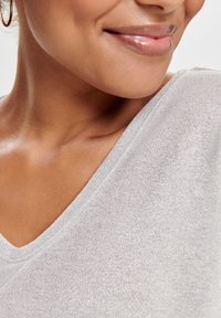ONLY ONLSILVERY V NECK NOOS - T-shirt basic - sepia rose